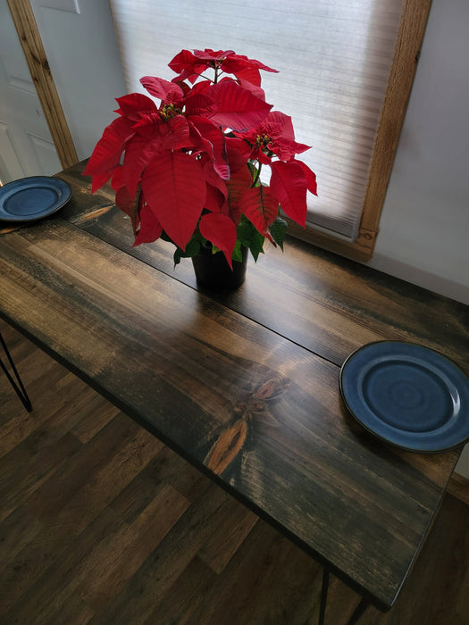 Rustic Industrial Dining Table with Hairpin Legs