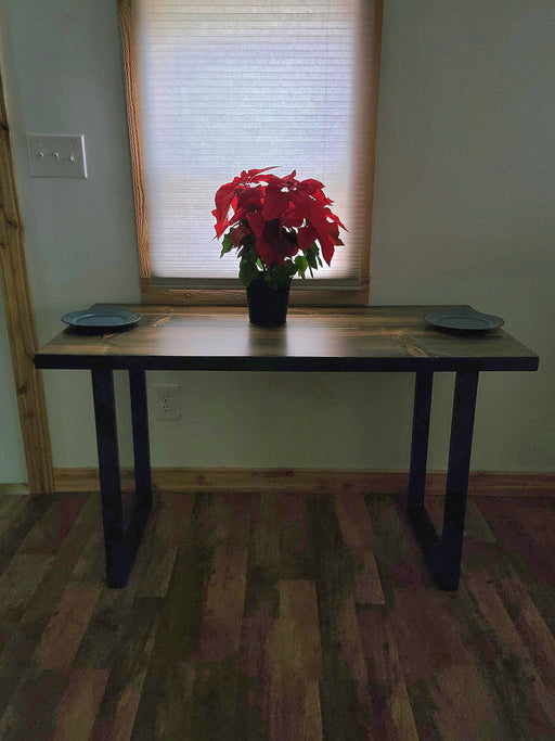 Rustic Industrial Dining Table with U shaped Legs