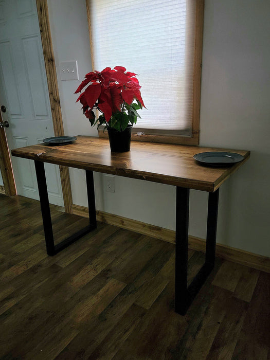Rustic Industrial Dining Table with U shaped Legs