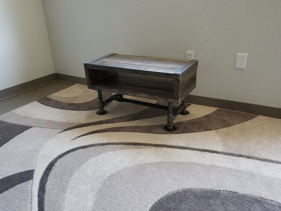 Sale! Industrial Coffee, Side Table, TV Stand, Shoe Bench Reclaimed Distressed Wood with Pipe Legs
