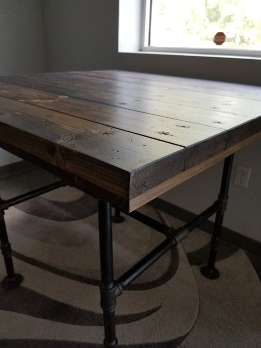 Clearance Sale! Reclaimed Distressed Wooden Standing Desk with Pipe legs, Any Height, Custom Made.