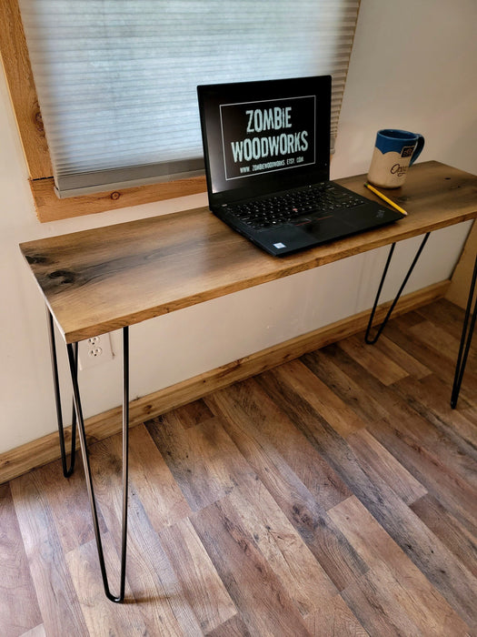 Reclaimed Distressed Simple Desk with Hairpin Legs
