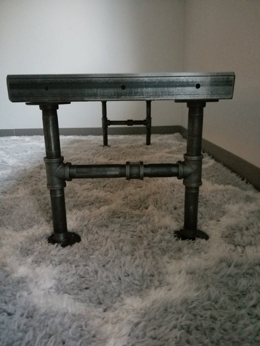 Reclaimed Distressed Custom Industrial DESK, Bench, Sofa Hallway Table with Iron Pipe legs