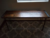 Reclaimed Distressed Sofa table made with Hairpin legs made. Lots of Character.