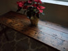Reclaimed Distressed Custom Industrial Sofa/hallway/entryway table, wood, Straight steel, 2x2 legs, Lots of Character.