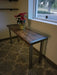 Reclaimed Distressed Custom Industrial Sofa/hallway/entryway table, wood, Straight steel, 2x2 legs, Lots of Character.