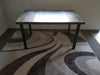 Reclaimed Distressed Custom built Industrial desk with raw steel trim and straight steel legs
