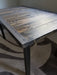 Reclaimed Distressed Custom built Industrial desk with raw steel trim and straight steel legs