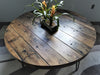 Reclaimed Distressed Round Coffee Table. Heavy Duty Hairpin legs. Choose size and height.