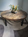 Reclaimed Distressed Round Dining Table with 2x2 legs