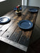 Tortured Reclaimed Distressed Industrial Wood Dining Table with hairpin legs