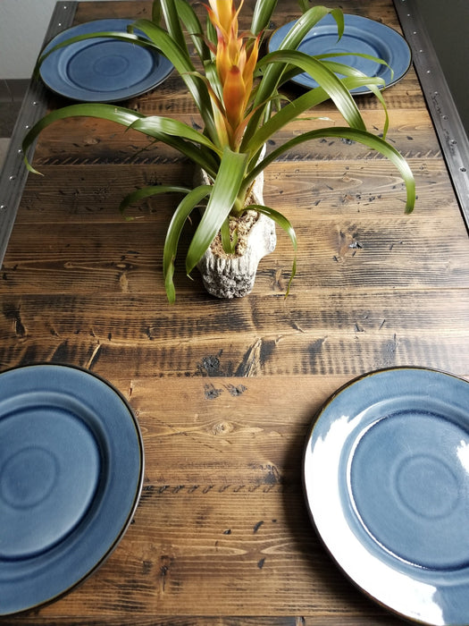 Reclaimed Distressed Dining Table with Pipe legs Pub Height Counter Height