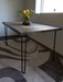 Reclaimed Distressed Custom built Industrial desk with raw steel trim and hairpin legs