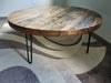 Reclaimed Distressed Round Coffee Table. Heavy Duty Hairpin legs. Choose size and height.