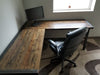 Any Size - L-Shaped Desk Reclaimed Distressed Industrial Style with 2x2 legs free shipping