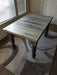 Farmhouse Dining Table Reclaimed Distressed Solid Wood with Chunky Wood Legs and Custom Stain
