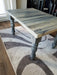Farmhouse Dining Table Reclaimed Distressed Solid Wood with Chunky Wood Legs and Custom Stain