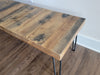 Wooden Thick and Chunky Bench Reclaimed Distressed Custom Heavy Duty hairpin legs, Lots of Character