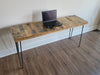 Chunky Wood Desk Reclaimed Distressed Desk with Hairpin legs