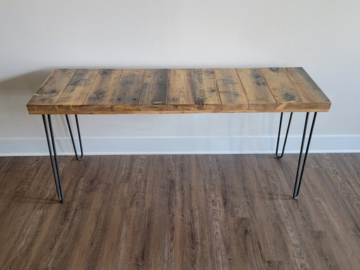 Chunky Wood Desk Reclaimed Distressed Desk with Hairpin legs