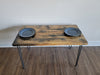 Killer Wood Dining Table Reclaimed Distressed Industrial with hairpin legs