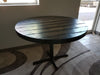 Tortured Reclaimed Distressed Round Dining Table, Pipe Legs, Hairpin Legs, Pedestal Base, or 2x2 Legs. Any Size or Height.