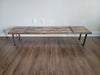 Reclaimed Distressed Custom Industrial Bench, Sofa Table. Hallway Table, wood, Iron Pipe legs, Lots of Character.
