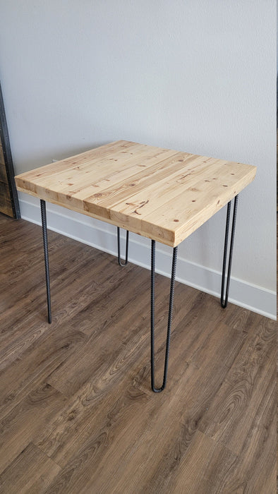 Natural Wood Reclaimed Distressed Dining Table with Hairpin Legs