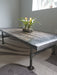 Cyber Sale Tortured Reclaimed Distressed Industrial Coffee Table with Pipe Legs for Mancave