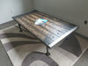Cyber Sale Tortured Reclaimed Distressed Industrial Coffee Table with Pipe Legs for Mancave