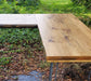 Any Size - 2.25" Custom L-Shaped Desk Reclaimed Distressed with Hairpin legs
