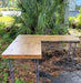 Any Size - 2.25" Custom L-Shaped Desk Reclaimed Distressed with Hairpin legs