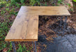 Any Size - 2.25" Custom L-Shaped Desk Reclaimed Distressed with Hairpin legs