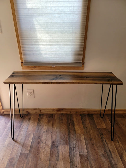 Reclaimed Distressed Simple Dining Table with Hairpin Legs