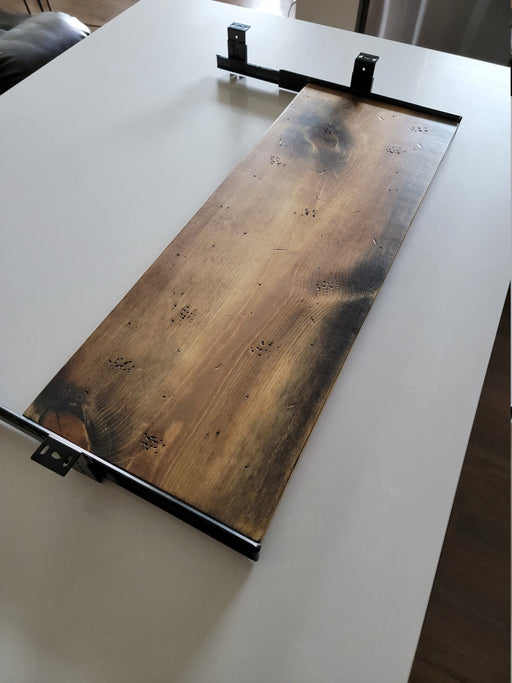 Large Keyboard Tray up to 4.25" of Space, made with Reclaimed Distressed Wood