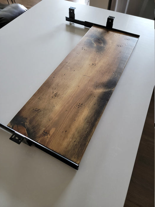 Large Keyboard Tray up to 4.25" of Space, made with Reclaimed Distressed Wood