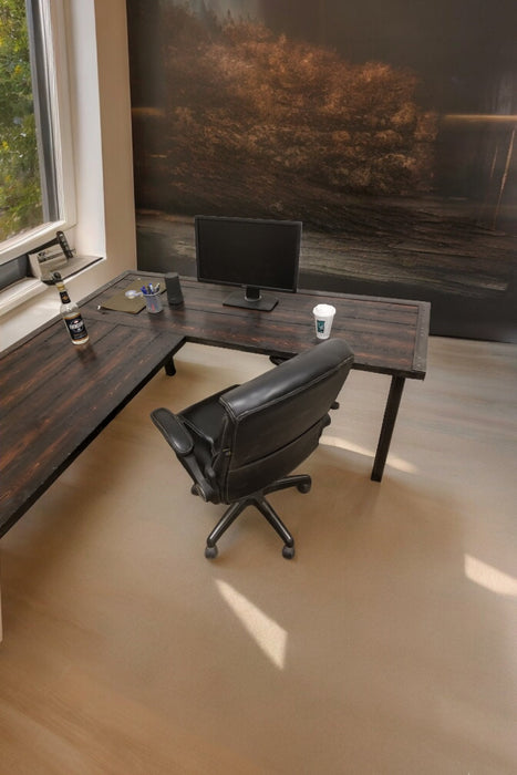 Any Size - Stitches L-Shaped Desk Reclaimed Distressed Industrial Style with 2x2 legs free shipping