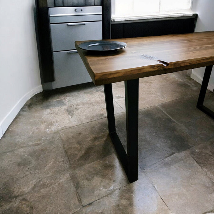 Rustic Industrial Dining Table with U shaped Legs