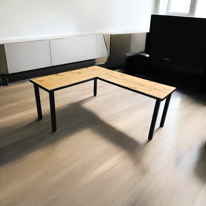 Any Size - Handmade L-Shaped Desk Reclaimed Distressed with 2x2 legs and free shipping