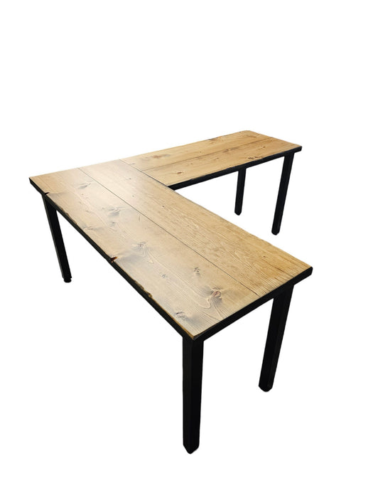 Any Size - Handmade L-Shaped Desk Reclaimed Distressed with 2x2 legs and free shipping