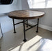 Reclaimed Distressed Round Dining Table. Heavy Duty Iron Pipe legs. Choose size and height.