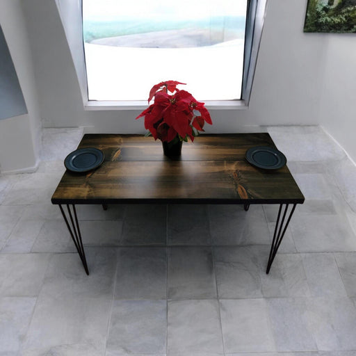 Rustic Industrial Dining Table with Hairpin Legs