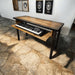 Heavy Duty Desk with Keyboard Tray For Studio Musician Gaming Piano Sunburst Table with Straight Steel 2x2 legs