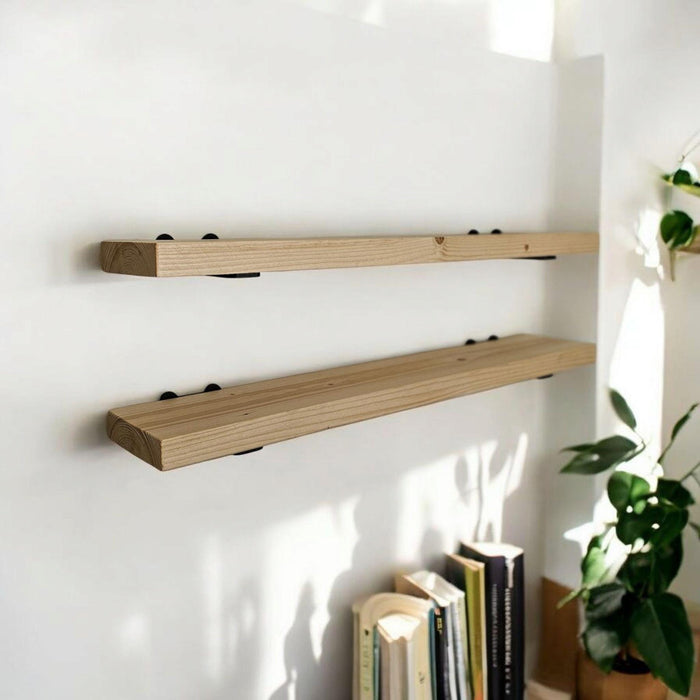 Natural Light Wood Single Shelf - Everything Included to Mount to Drywall or Wood