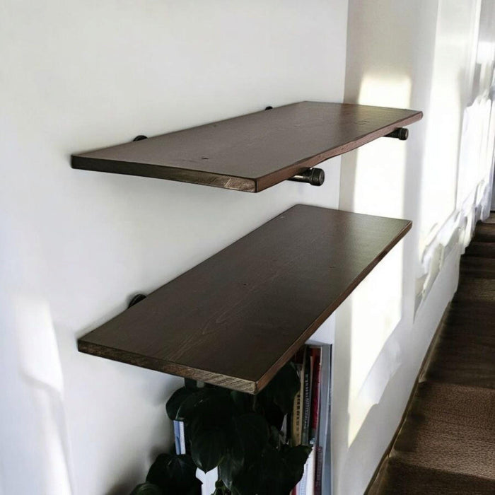 1x12 Single Plank Pipe Shelf - Everything Included to Mount to Drywall or Wood