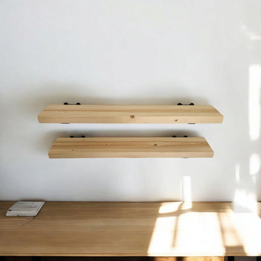 Natural Light Wood Single Shelf - Everything Included to Mount to Drywall or Wood
