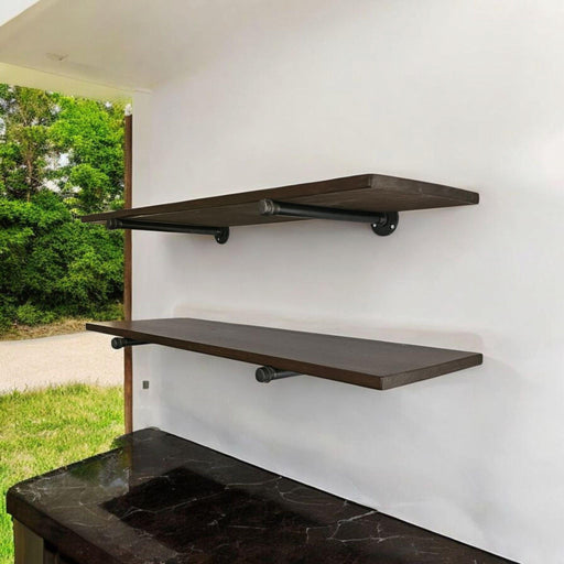 1x12 Single Plank Pipe Shelf - Everything Included to Mount to Drywall or Wood