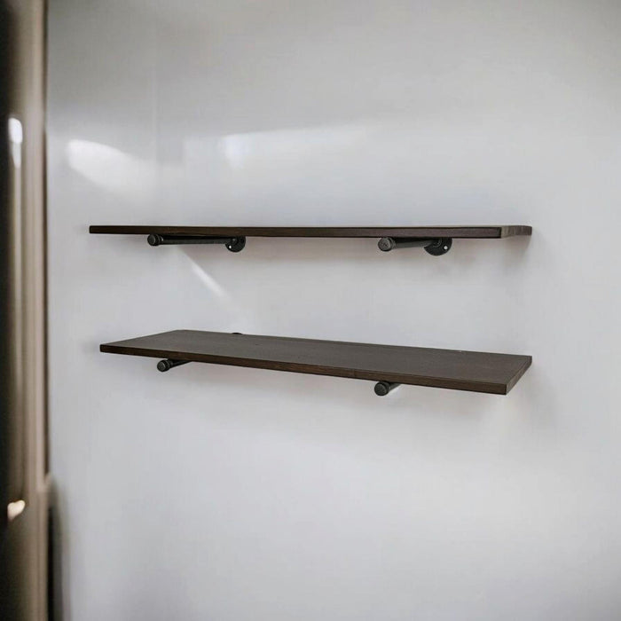 1x12 Single Plank Pipe Shelf - Everything Included to Mount to Drywall or Wood