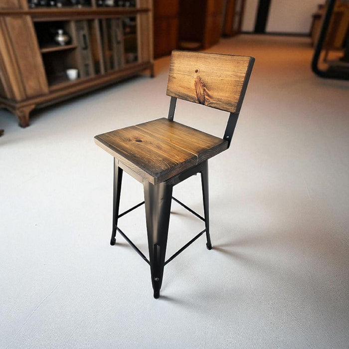 Barstools Dining Chairs Comfortable Design Reclaimed Distressed Wood Counter or Bar Height Stool