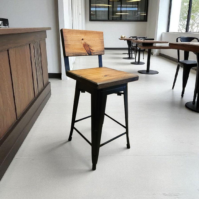 Barstools Dining Chairs Comfortable Design Reclaimed Distressed Wood Counter or Bar Height Stool